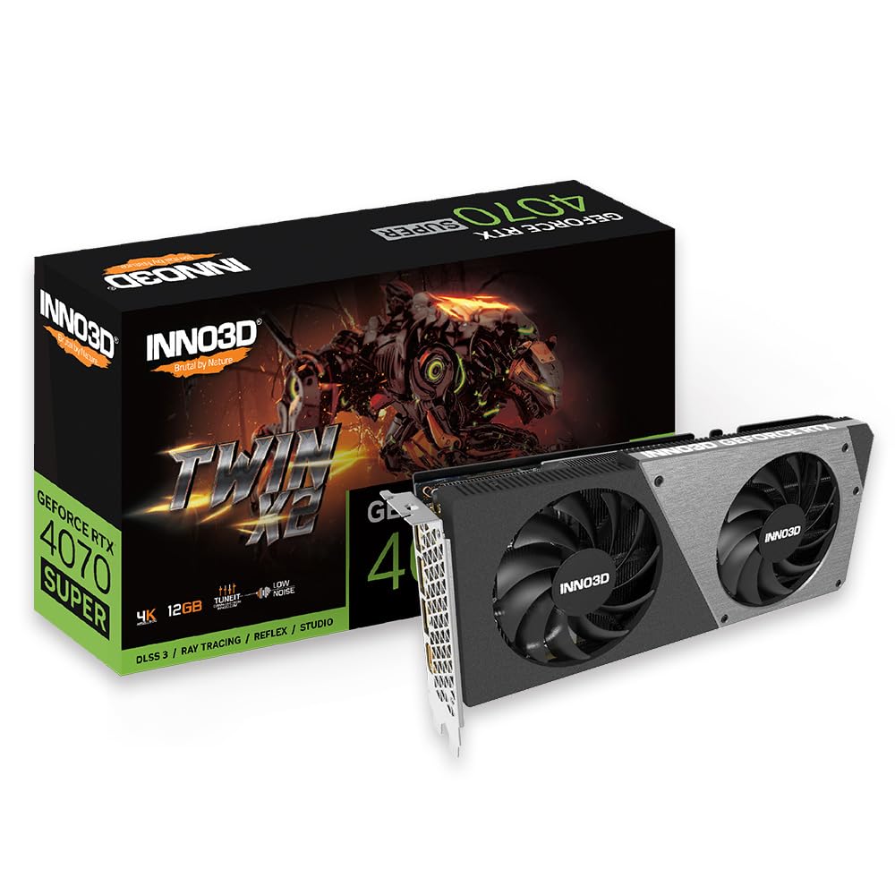 Inno3D GeForce RTX 4070 Super Twin X2-12GB GDDR6X, 1x HDMI, 3X DP Black