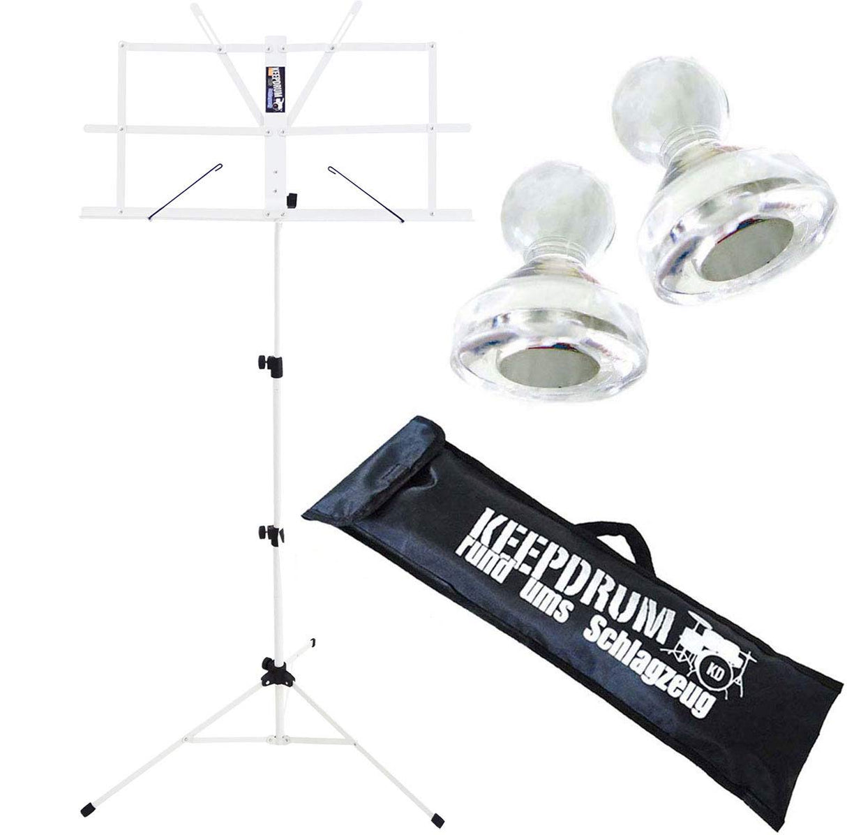 Keepdrum mus2wh Ordenador Soporte Blanco + – Atril Imanes 10stk + Funda