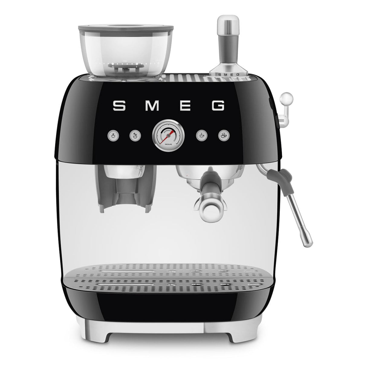 SMEG EGF03BLEU Cafetera Espresso con Molinillo, Plastic, Black