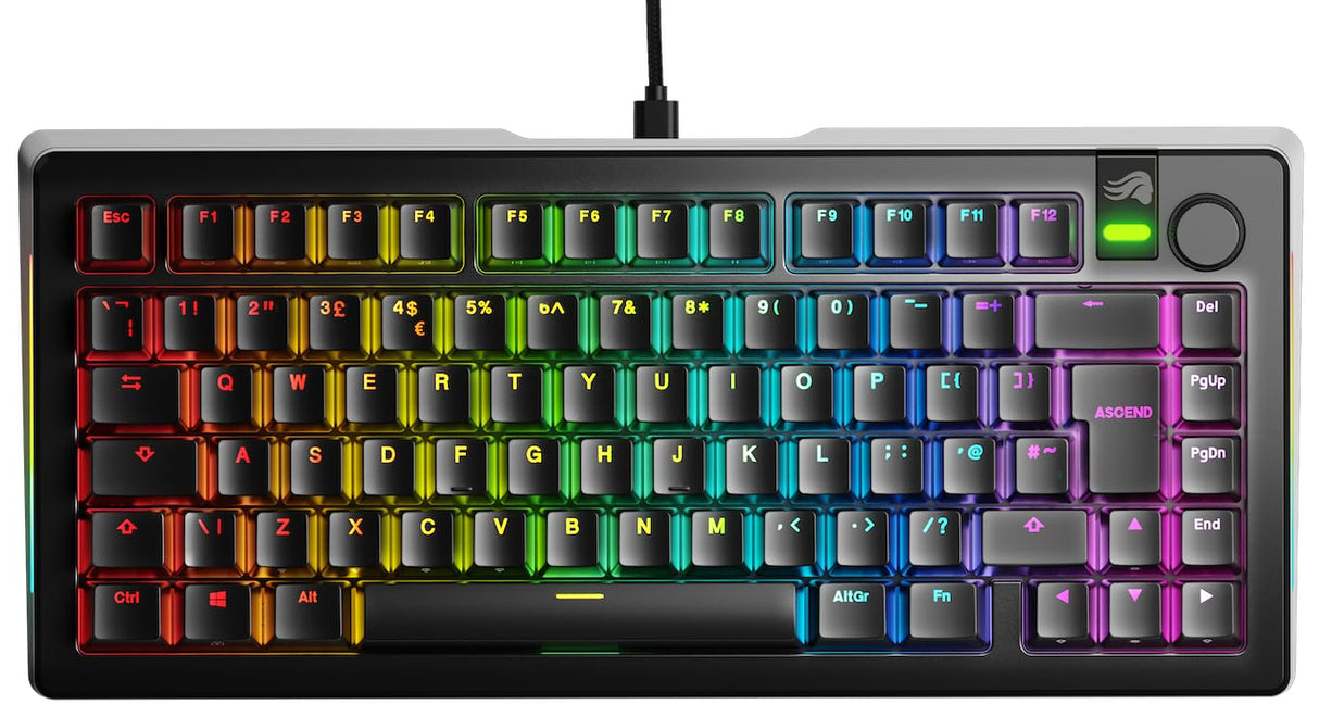 Glorious Gaming GMMK 3 Pro: Teclado mecánico Personalizable, TKL 75%, Carcasa de Aluminio y Juntas modulares, switches con Hot Swap MX, Espuma fonoabsorbente, QWERTY inglés - Negro