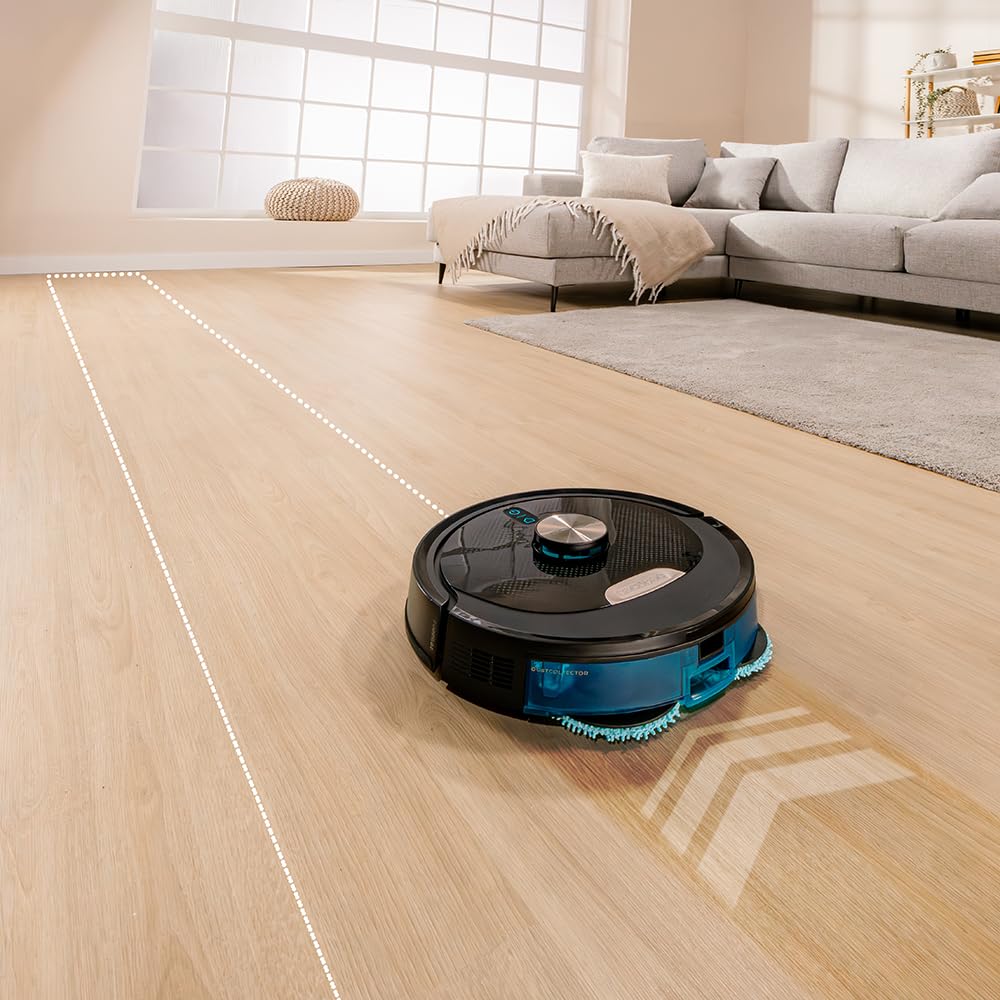 Cecotec Robot Aspirador y Friegasuelos con IA Conga M100 Spin AI. Inteligencia Artificial, 20000Pa, Cepillo de Silicona Antienredos, Mopas Giratorias, Autonomía hasta 220 m², Control App 3.0