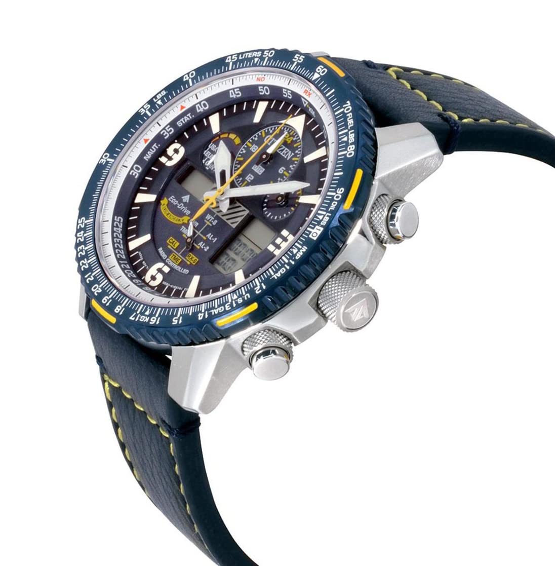 Citizen Reloj Analógico-Digital para Hombres de Energía Solar con Correa en Cuero JY8078-01L