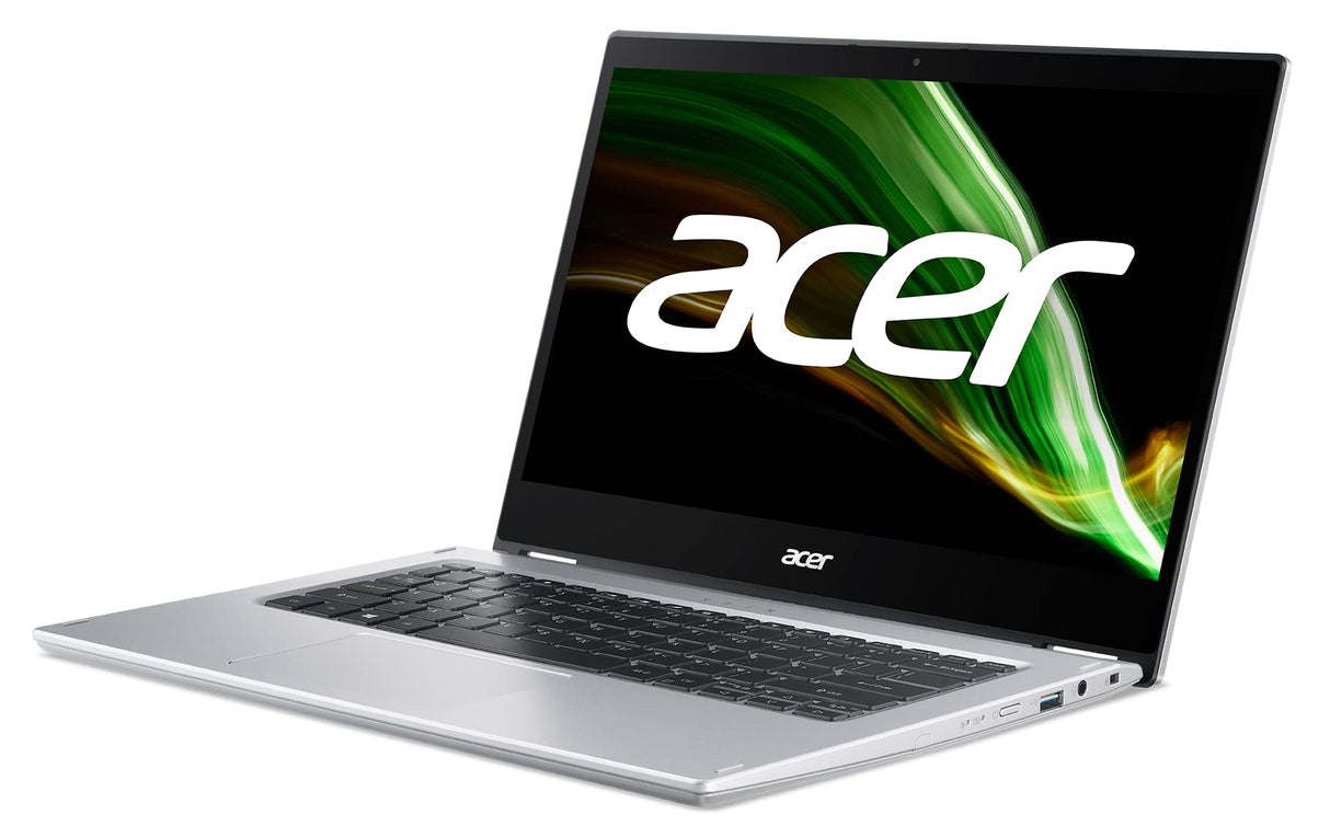 Acer Spin 1 SP114-31N - Ordenador Portátil Táctil 14" Full HD LED IPS(Intel Celeron N5100, 4GB RAM, 128GB SSD, Intel UHD Graphics, Windows 11 Home S, Stylus pen) Silver, Teclado QWERTY Español