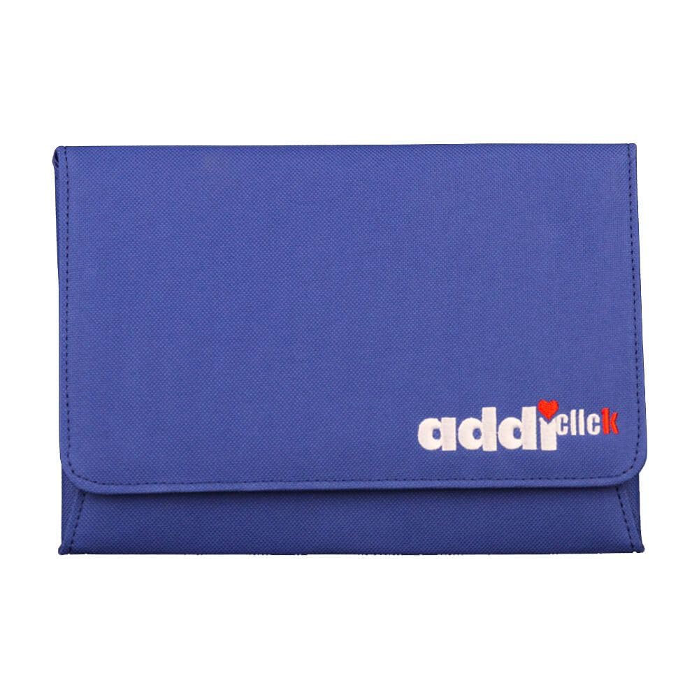 Addi Punta Larga de Encaje Click Novel Long Needle Case, Metal, Red/Blue/Silver, Talla única
