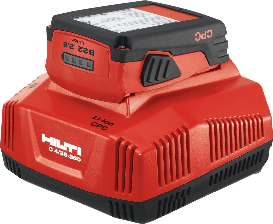 Hilti 2136393 Batería B 22/2.6 de Ion Litio (Compatible con Herramientas de 18V y 22V y Cargadores C4/36. Rápido Tiempo de Carga 35 min. Compacta y Ligera con Carcasa Reforzada Peso: 0.49 kg)