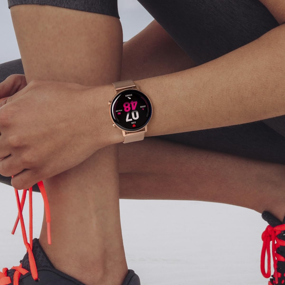 LOTUS Reloj Smartwatch Mujer 50042/1 - Caja de Aleacion de Zinc Rosa - Correa de Acero Inoxidable 316l Rosa