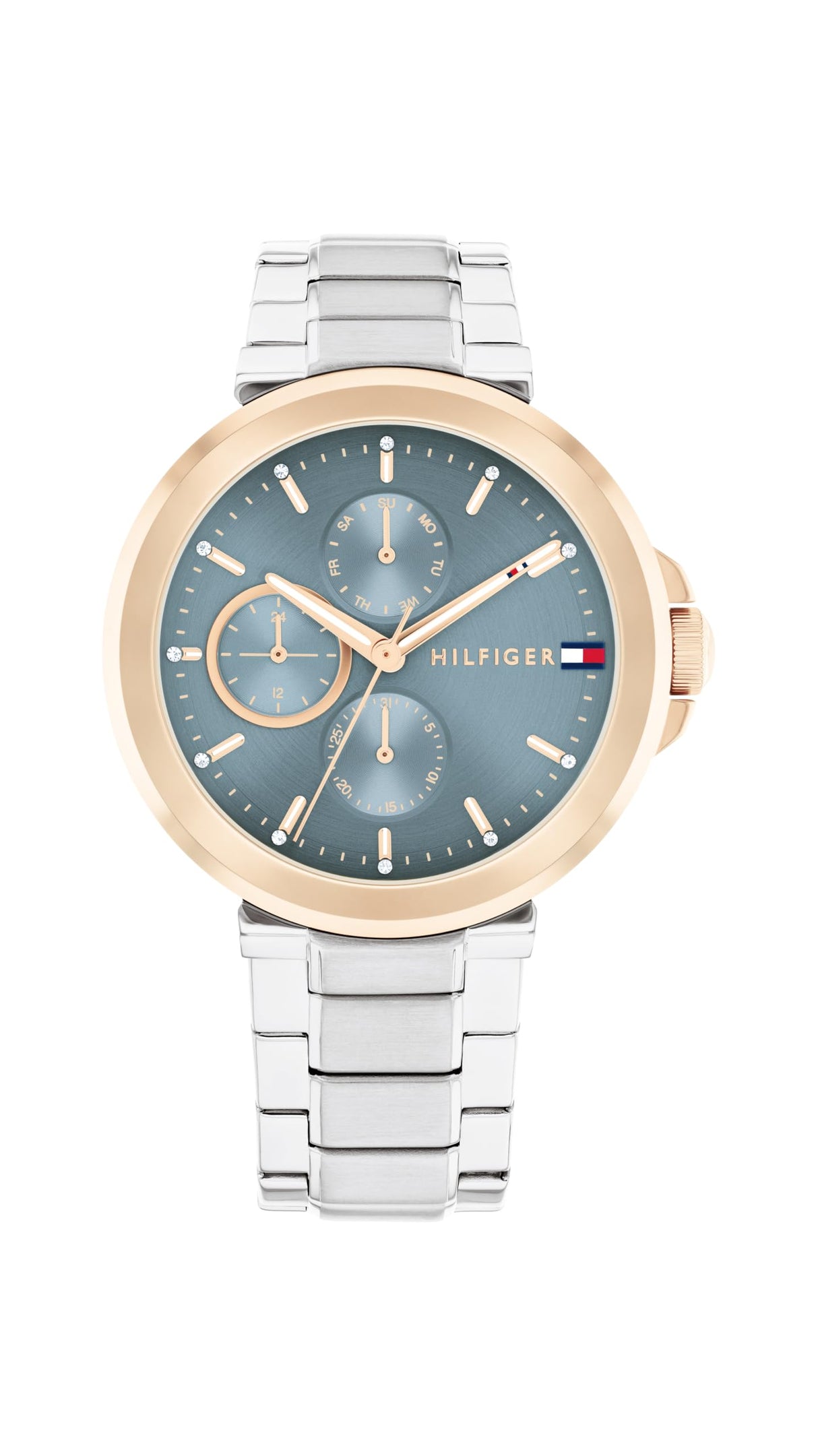Tommy Hilfiger Reloj Analógico de Cuarzo Multifunción para Mujer con Correa de Acero Inoxidable Plateada - 1782754
