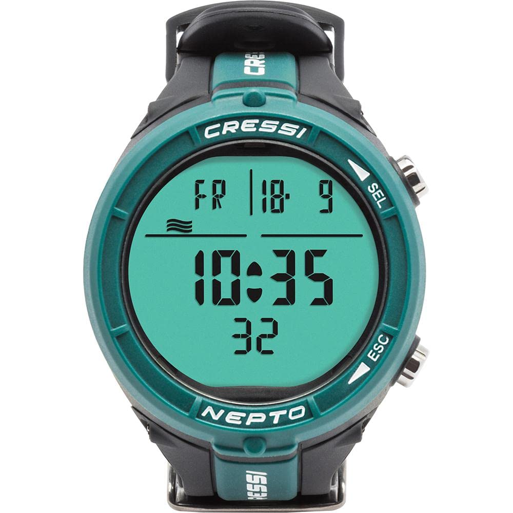 Cressi Nepto Watch Computer Reloj de computadora Freediving, Unisex, Verde, Talla única
