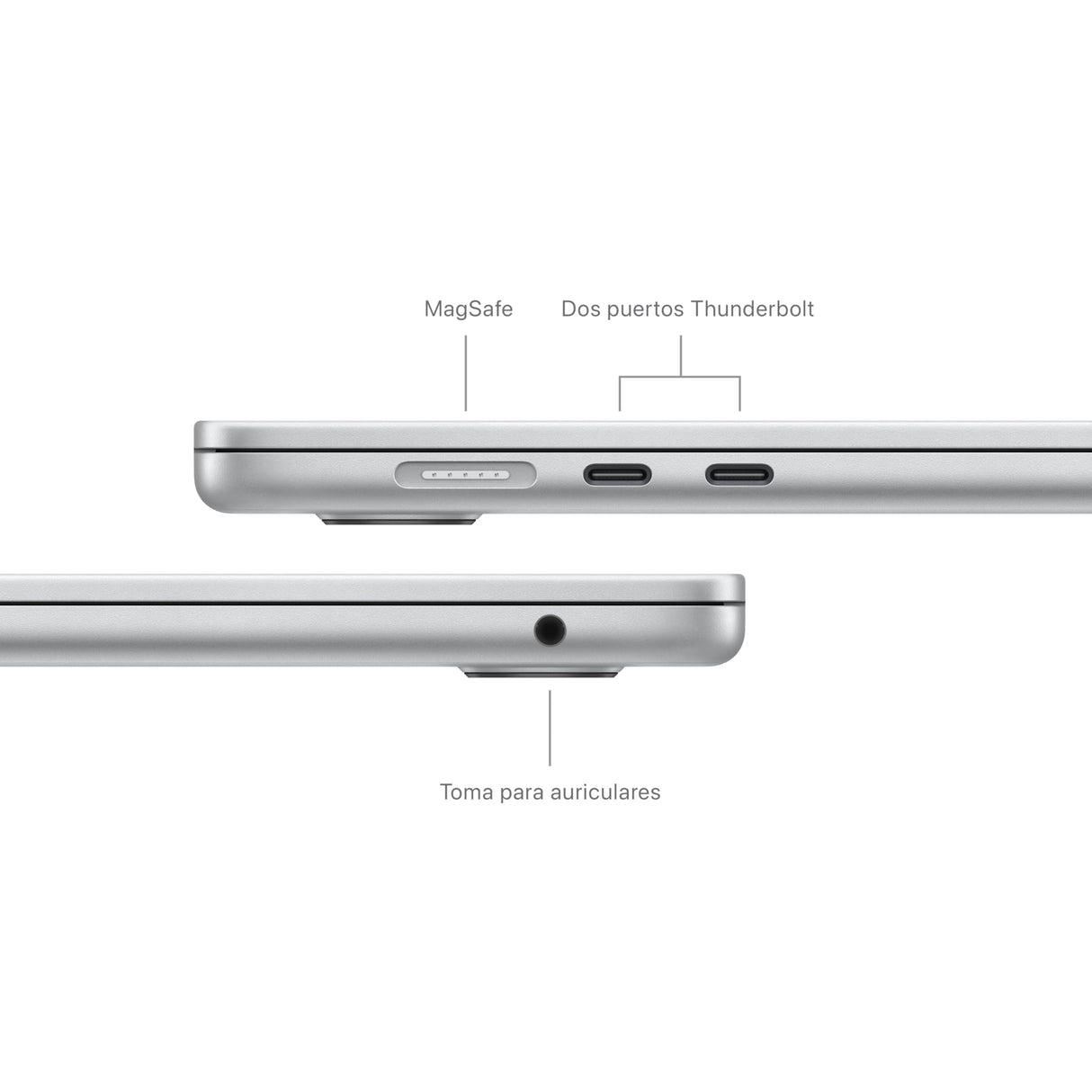 Apple 2024 MacBook Air de 15 Pulgadas con Chip M3 de Apple: Pantalla Liquid Retina de 15,3 Pulgadas, 16 GB de Memoria unificada, SSD de 512 GB, cámara FaceTime HD a 1080p, Touch ID, Plata
