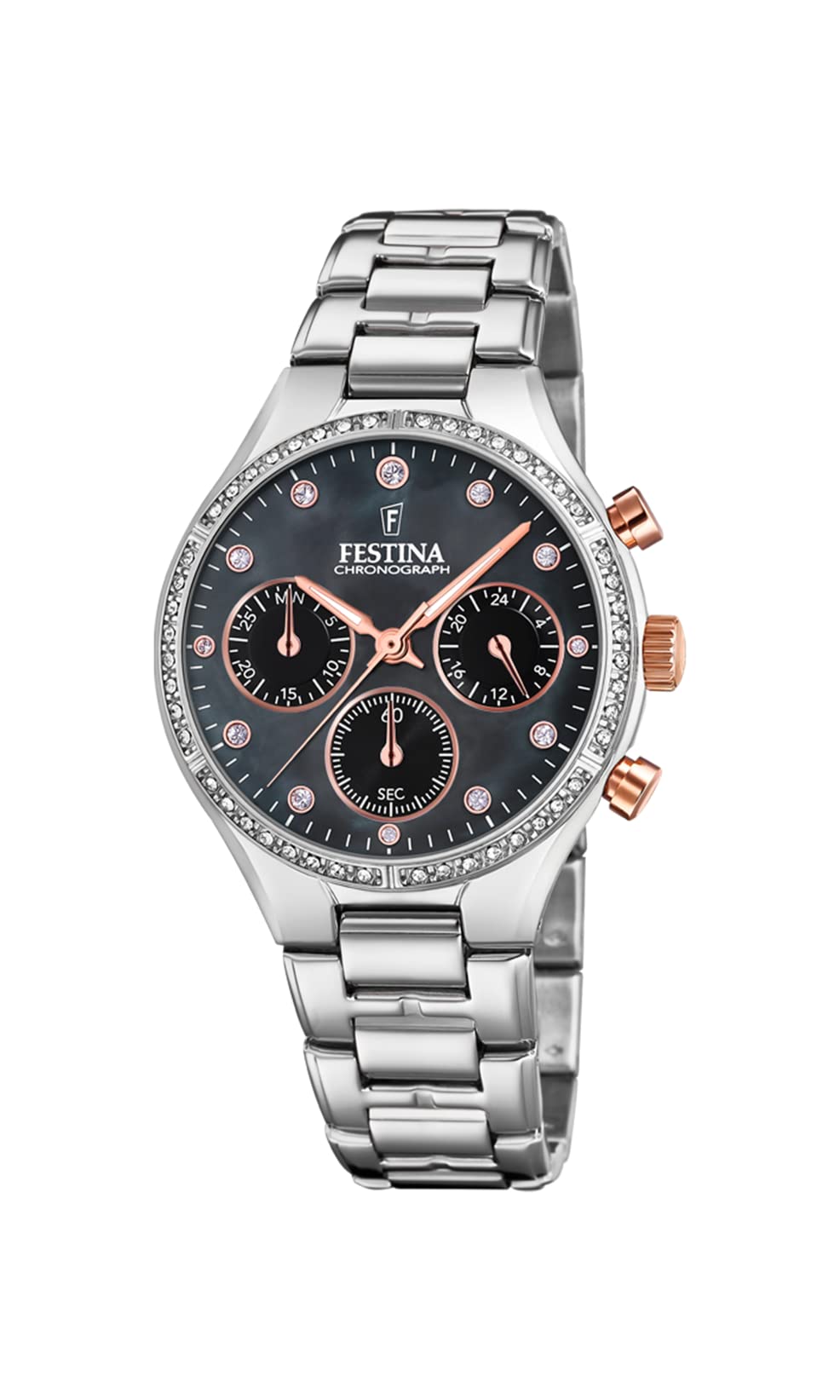 FESTINA Reloj Cronógrafo para Mujer de Cuarzo con Correa en Acero Inoxidable F20401/4