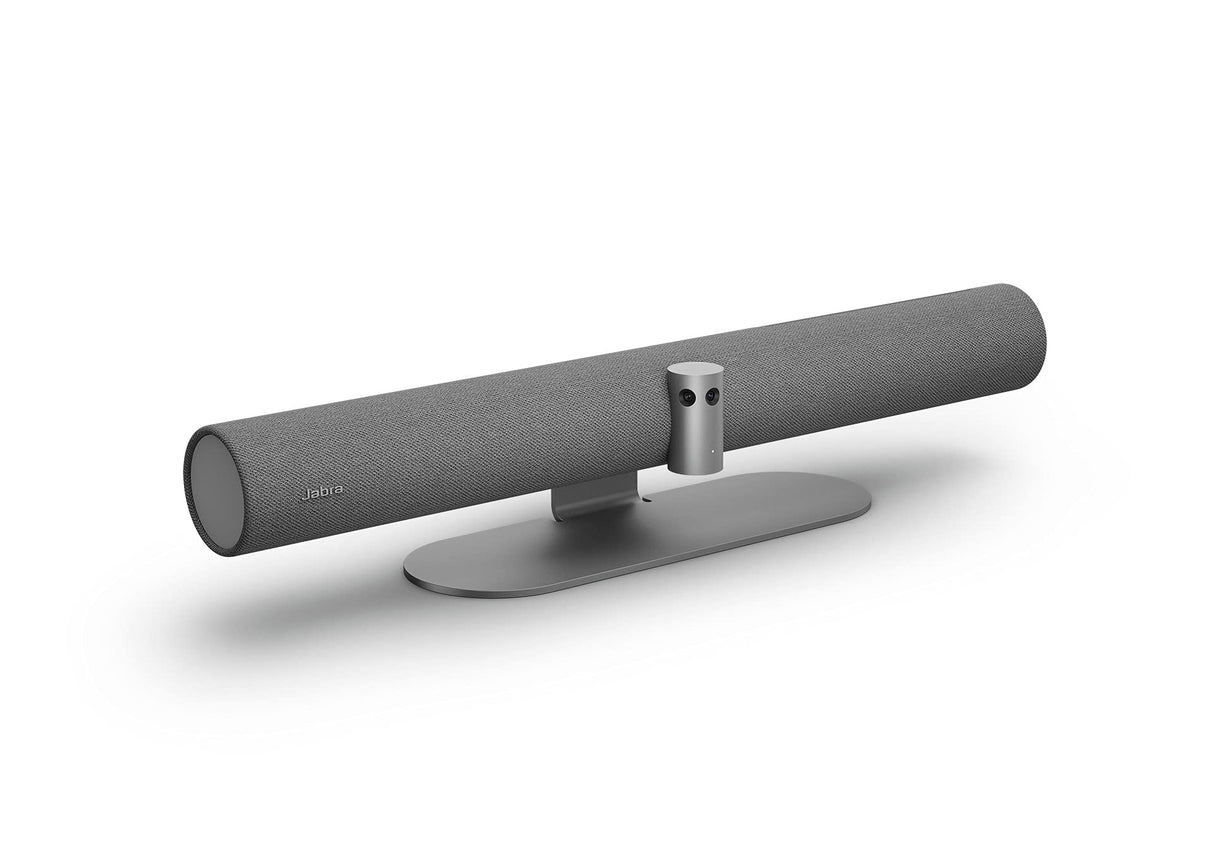 Jabra PanaCast 50 Barra de vídeo panorámico 4K, Cámara de videoconferencia para salas pequeñas y medianas, Campo de visión de 180° y 8 micrófonos, Conector UE, Gris