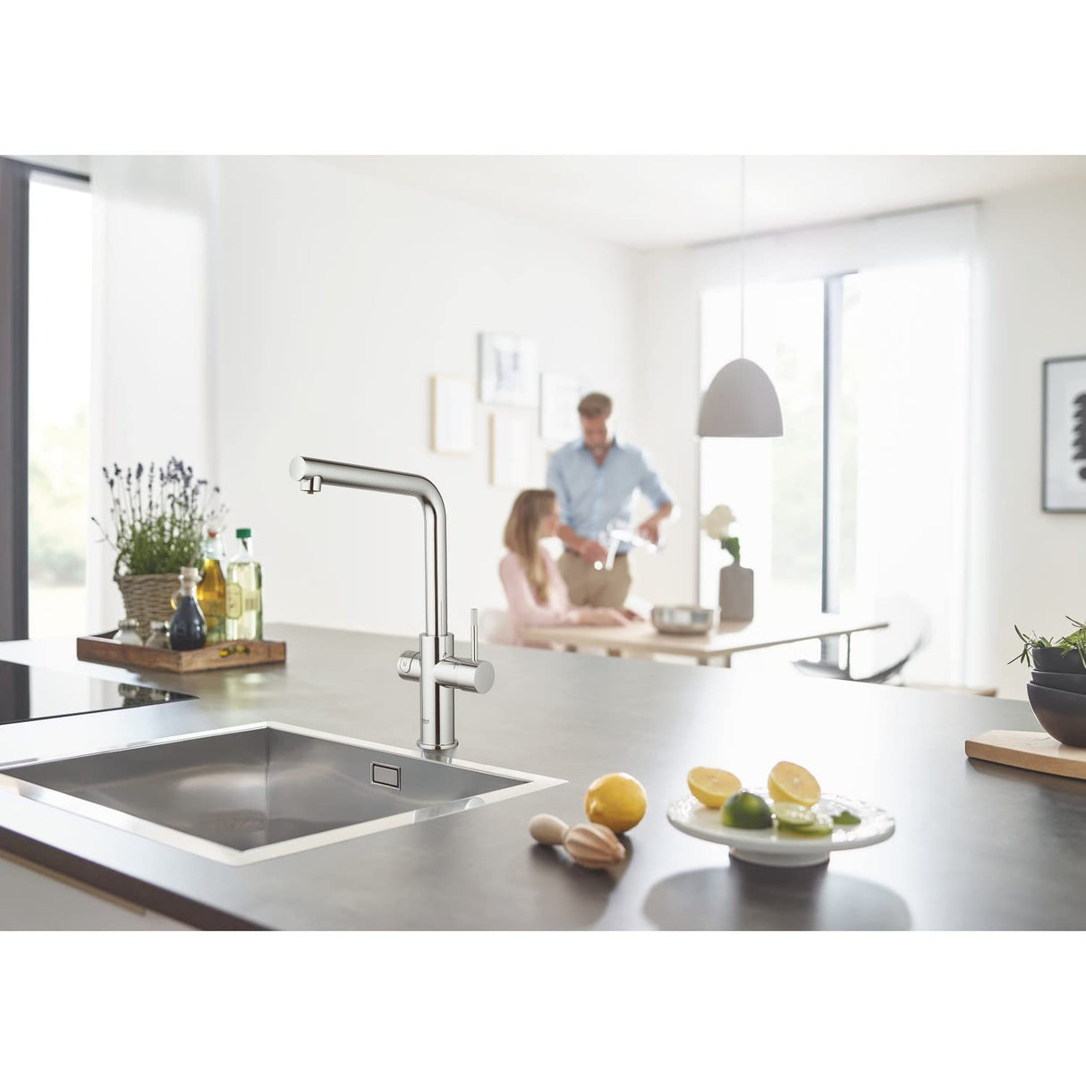 Grohe Blue Home Starter Kit - grifo de cocina con filtro de agua, caño en L (31454001)