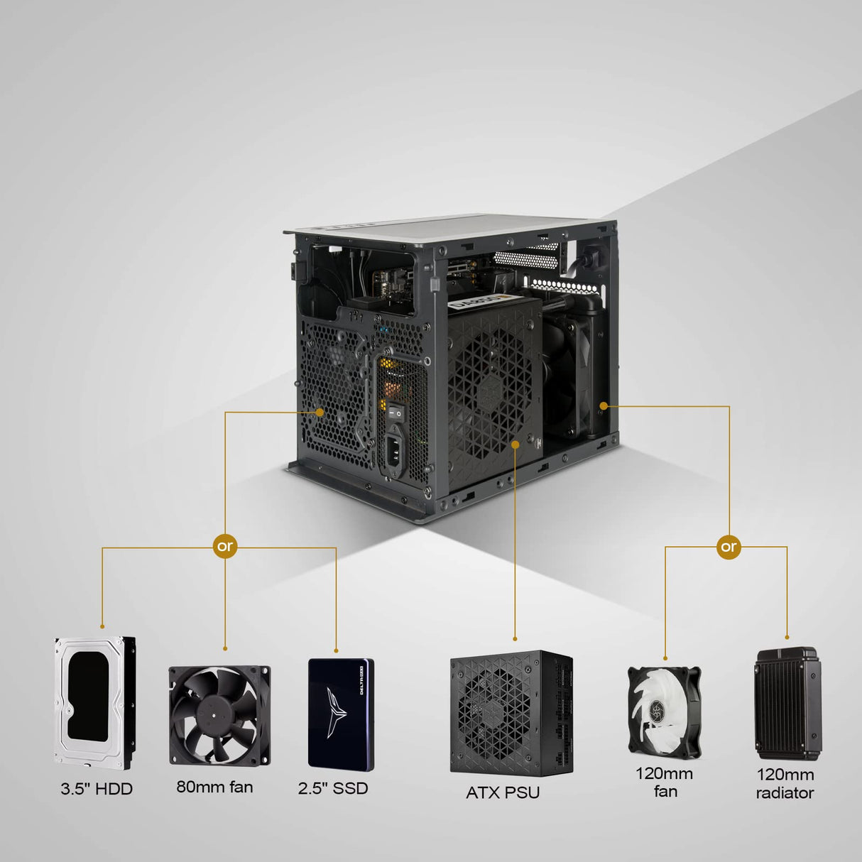 SilverStone Technology SUGO 16, Negro, Chasis Cubo Mini-ITX Fabricado Totalmente en Acero, SST-SG16B (Negro)