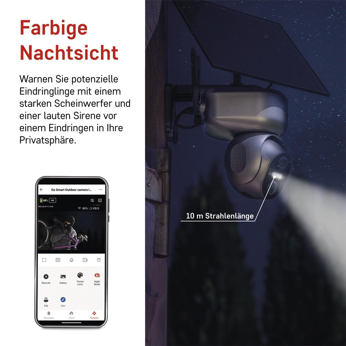 EMOS GoSmart - Cámara de vigilancia Inteligente para el Aire Libre - Cámara IP giratoria de 3 MP 4G/LTE y aplicación - Detección de Movimiento, visión Nocturna, batería de Panel Solar, Compatible con