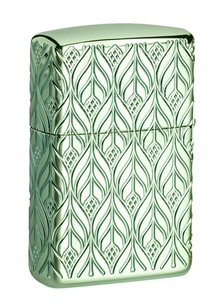 Zippo Elegant Dragon DesignMultiCut/Lustre28129 – Armor HP Green Encendedor, Design, 5,83,81,2 (49054), Armor High Polish Green - Elegant Dragon