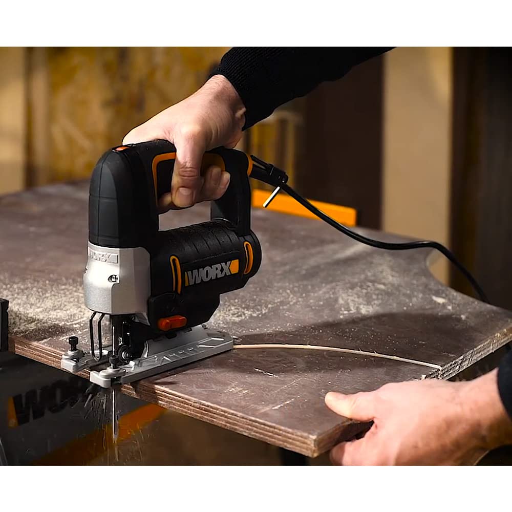 WORX Sierra de calar pendular 750W | WX479 | Luz LED | Cambio de cuchillas sin herramientas, extracción de polvo