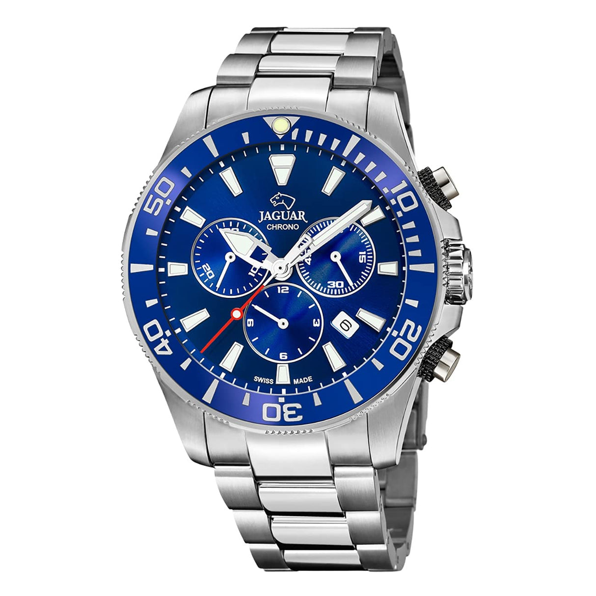 JAGUAR Reloj Modelo J872/1 de la colección Executive, Caja de 46,5 mm Azul con Correa de Acero para Caballero