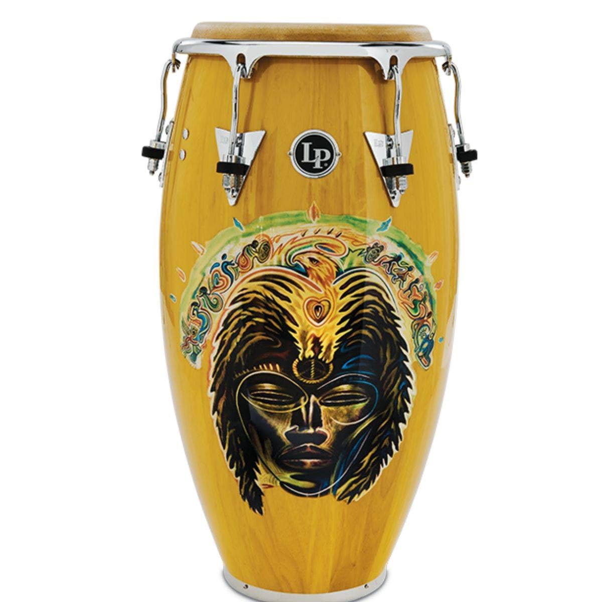 Latin Percussion Conga Santana Africa Speaks Conga 11 3/4" LP559X-SAS, Amarillo vibrante, Hardware cromado