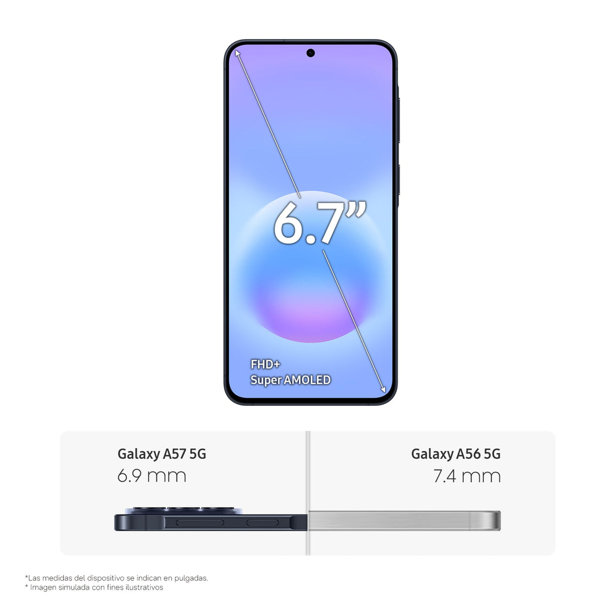 Samsung Galaxy A57 5G, 128GB, Móvil Fino con IA, 8GB, Gran Angular 50MP, Autonomía 2 Días, Batería 5000mAh, IP68, Garantía del Fabricante 3 Años + 1 Año Extra, Color Azul Oscuro (Versión Española)