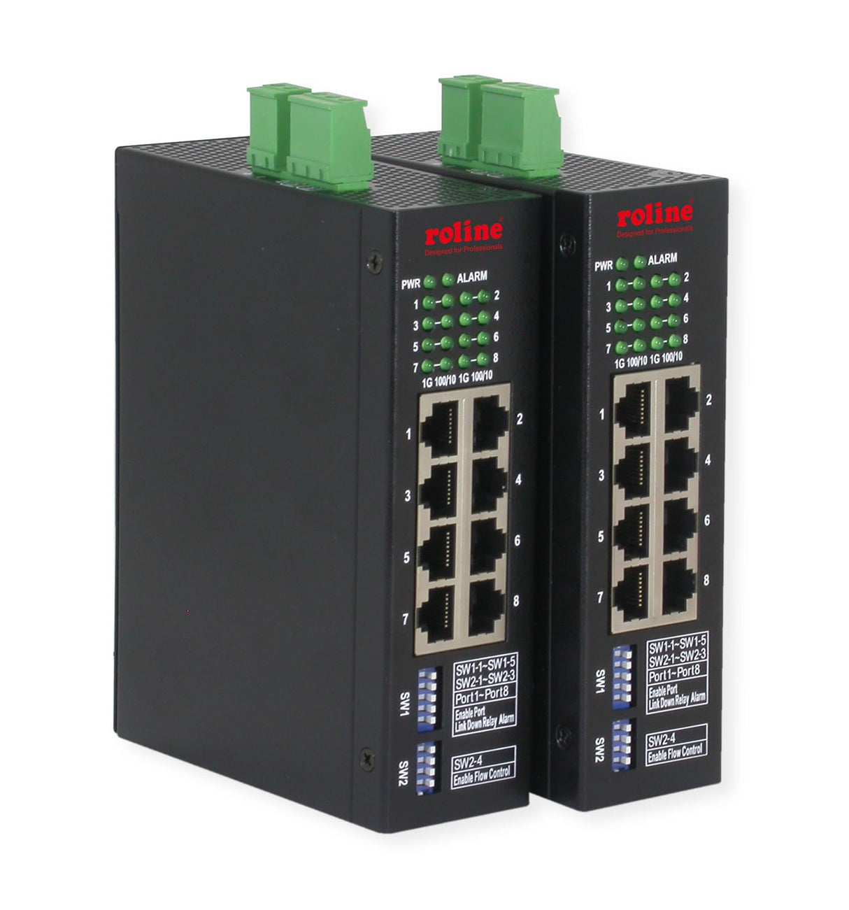 ROLINE Conmutador Gigabit Ethernet Industrial, 8 Puertos, gestionado por Web