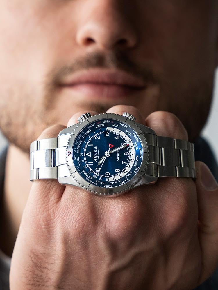 Alpina Reloj Analógico para Hombre de Cuarzo con Correa en Acero Inoxidable mid-39672