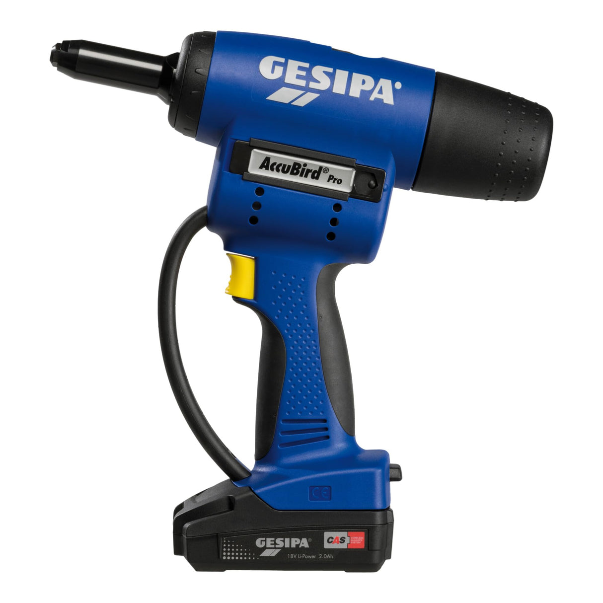 Gesipa AccuBird Pro CAS 1680294 - Batería de ion de litio (18 V, 13,00 N, remache ciego a partir de 2,4 mm de diámetro de aluminio hasta 6 mm de diámetro de todos los materiales (máx. mandril de 3,7
