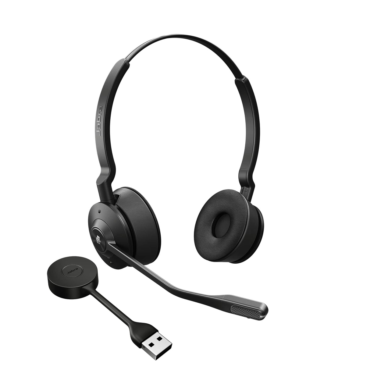 Jabra Engage 55 Auriculares Inalámbricos Estéreo con Adaptador Link 400 USB-A DECT, Micrófono con Cancelación de Ruido, Protección Auditiva - Certificado para MS Teams - Negro