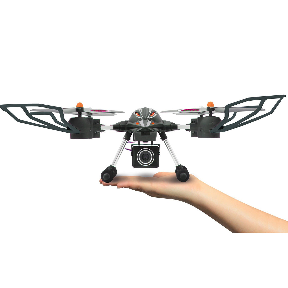 Jamara 422007 - Oberon Altitude Drone HD Brújula Turbo Negro/Rojo - 2,4 GHz multijugador, Cámara HD con SD 4 GB, 40 Km/h
