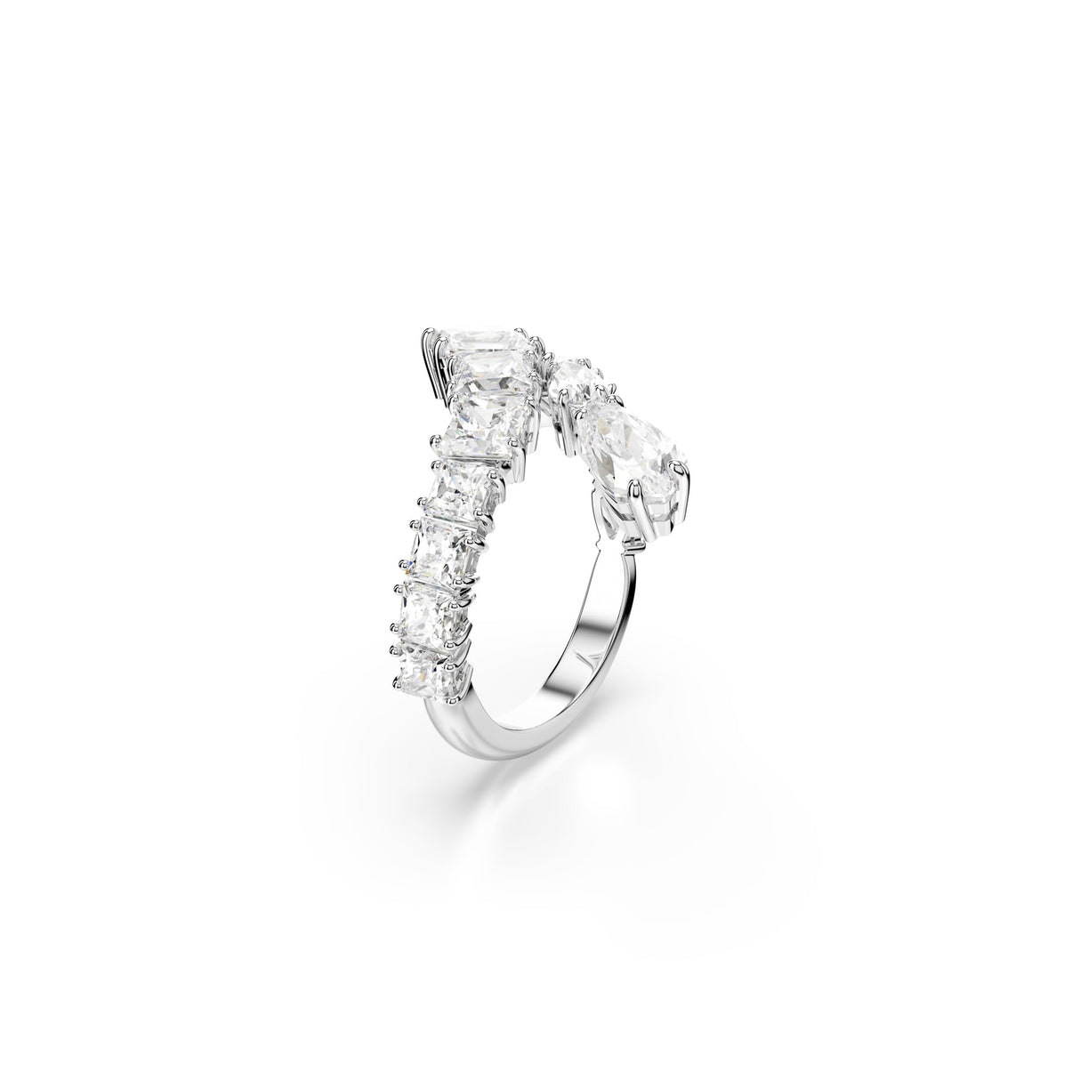 Swarovski Anillo Matrix, Tallas mixtas, Blanco, Baño de rodio