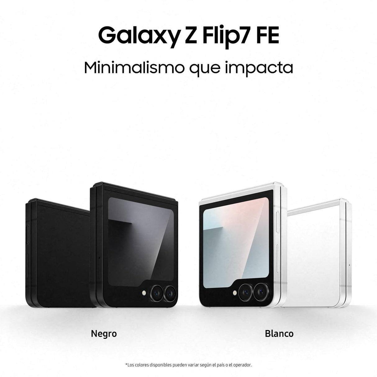 Samsung Galaxy Z Flip7 FE 128GB - Teléfono con IA, Diseño Plegable, Pantalla Frontal Amplia, Cámara 50MP, Memoria 8GB, Batería 4000 mAh, Garantía 3 Años + 1 año Extra, Blanco (Versión Española)