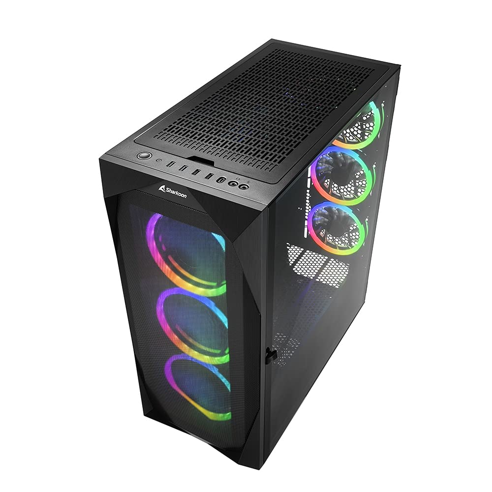Sharkoon REV300 RGB Cristal Templado USB-C/3.2 Negra