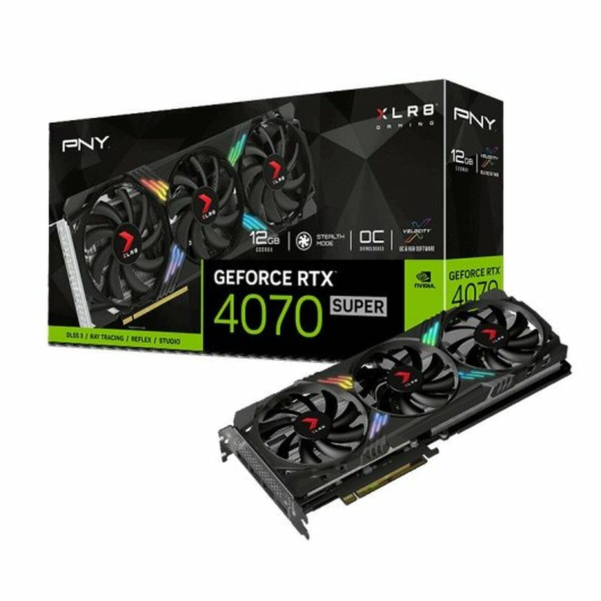 PNY Tarjeta Gráfica VCG4070S12TFXXPB1-O RTX 4070 Super 12 GB GDDR6X