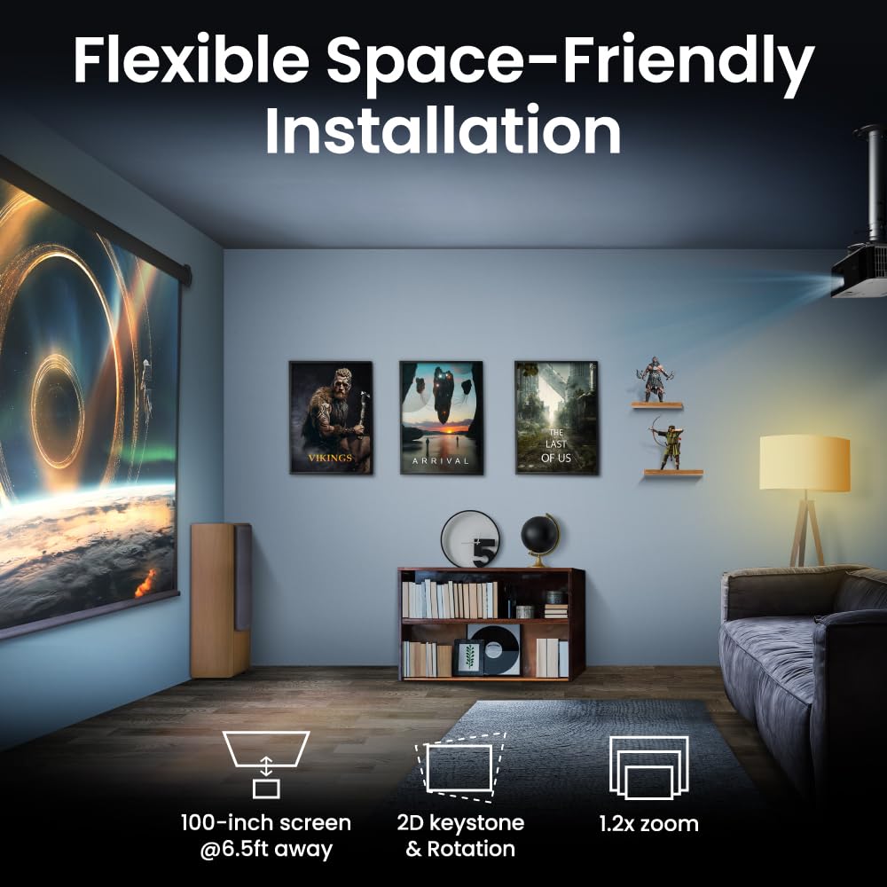 Proyector láser BenQ TK700ST 4K HDR 3000 lúmenes para Cine y Gaming con 4ms, 240Hz, HDR10 & HLG, Soporte ARC/eARC, corrección Trapezoidal 2D y rotación de Imagen