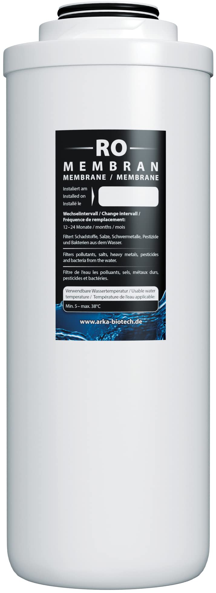 ARKA myAQUA 1900 Membrana - Filtro de Alto Rendimiento, Elimina hasta el 99% de Todos los contaminantes y bacterias del Agua, Esencial para el Agua de ósmosis Pura