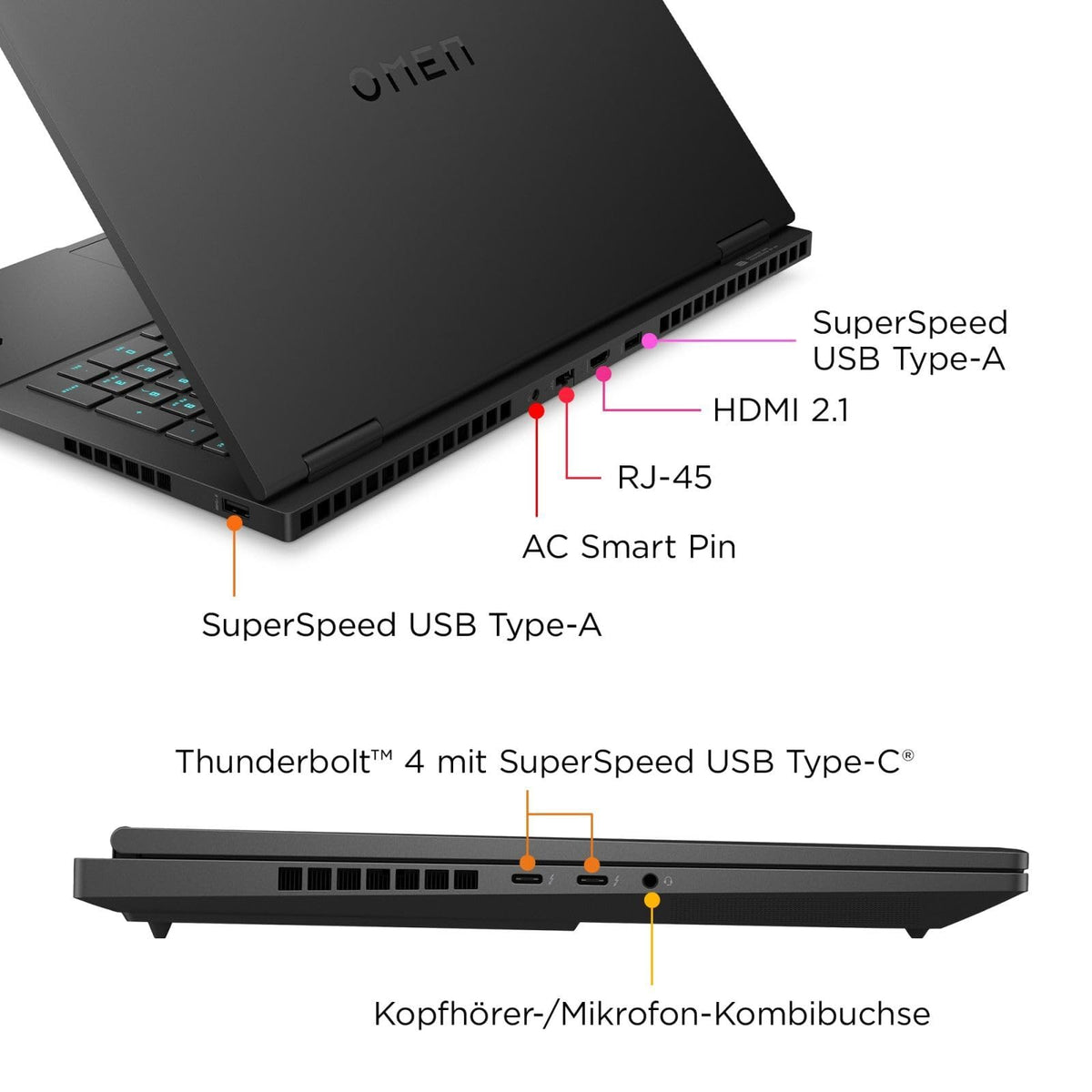 HP Omen 16-wf1072ng Intel Core i7-14700HX 40,89 cm 16,1" FHD 16GB 1TB SSD RTX 4060 8GB W11H Shadow Black