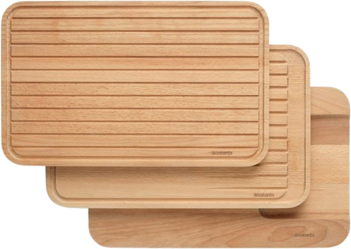Brabantia Juego de Tablas de Cortar de Madera, marrón