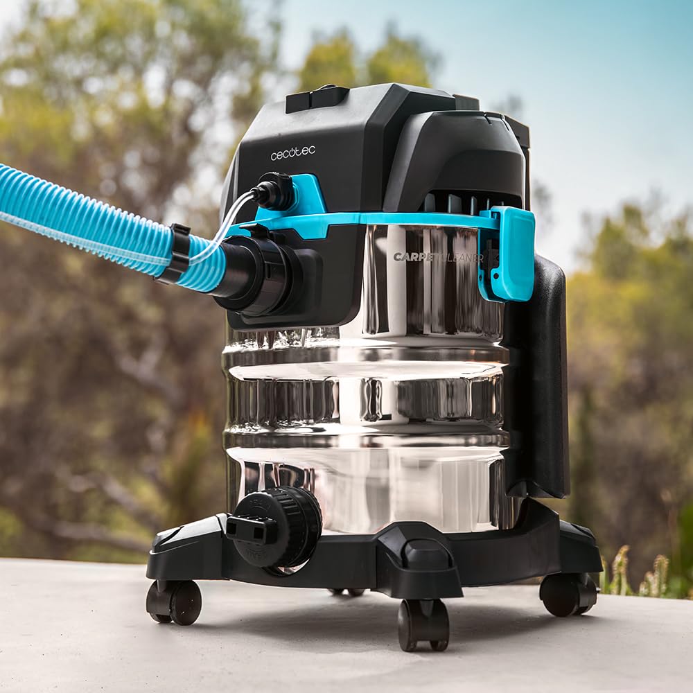 Cecotec Aspirador de Sólidos, Líquidos y Tapicerías Conga CarpetClean 20000 Pro. 1400 W, 22kPa, Gran Tamaño, 2 Tanques de 4 y 20 litros, Pulverizador, Radio de Acción 7 m, Filtro HEPA, Accesorios