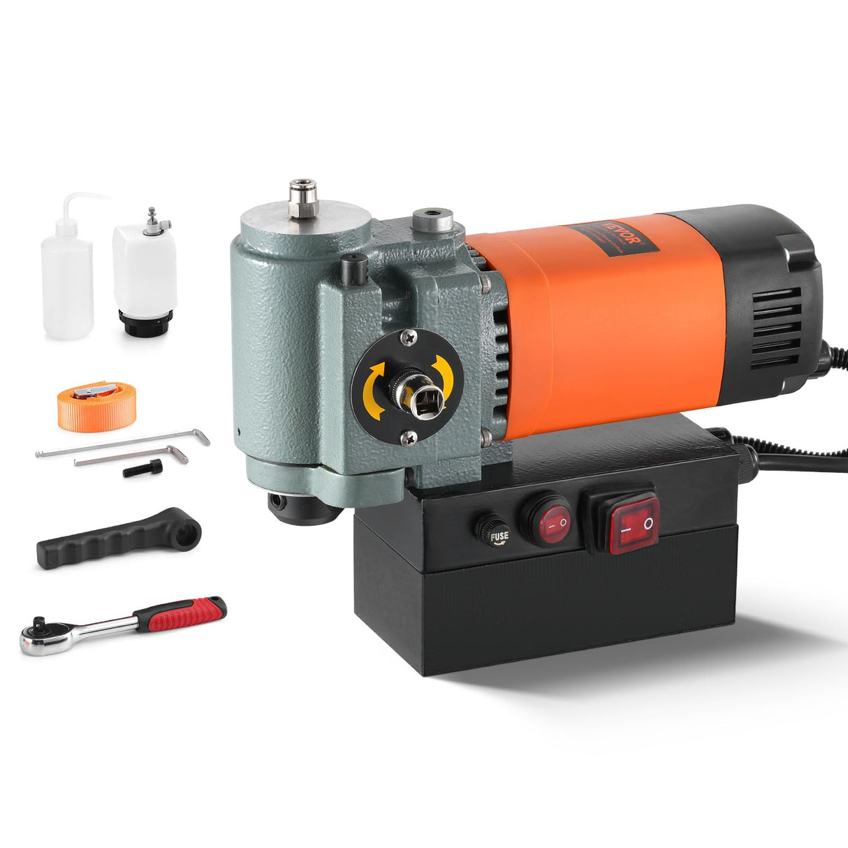 VEVOR Taladro Magnético de Perfil Bajo 1300 W Taladro Magnético Ligero y Portátil con Dispositivo de Enfriamiento y Protección contra Sobrecarga Prensa Magnética para Instalación de Equipos