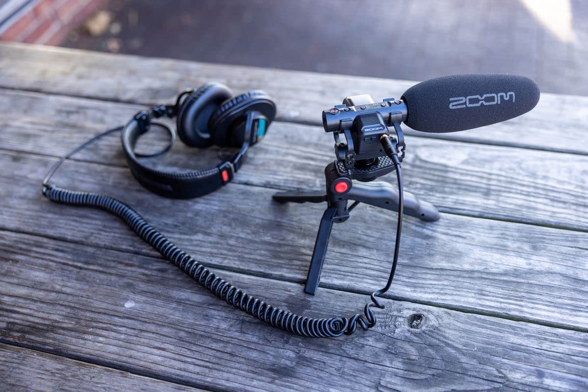 Zoom M3 MicTrak Micrófono estéreo Shotgun para cámara a 32-bit con Coma Flotante, Modos 90 Grados, 120 Grados y Mono, Soporte Amortiguador, micrófono Compatible USB y Alimentado por Pilas