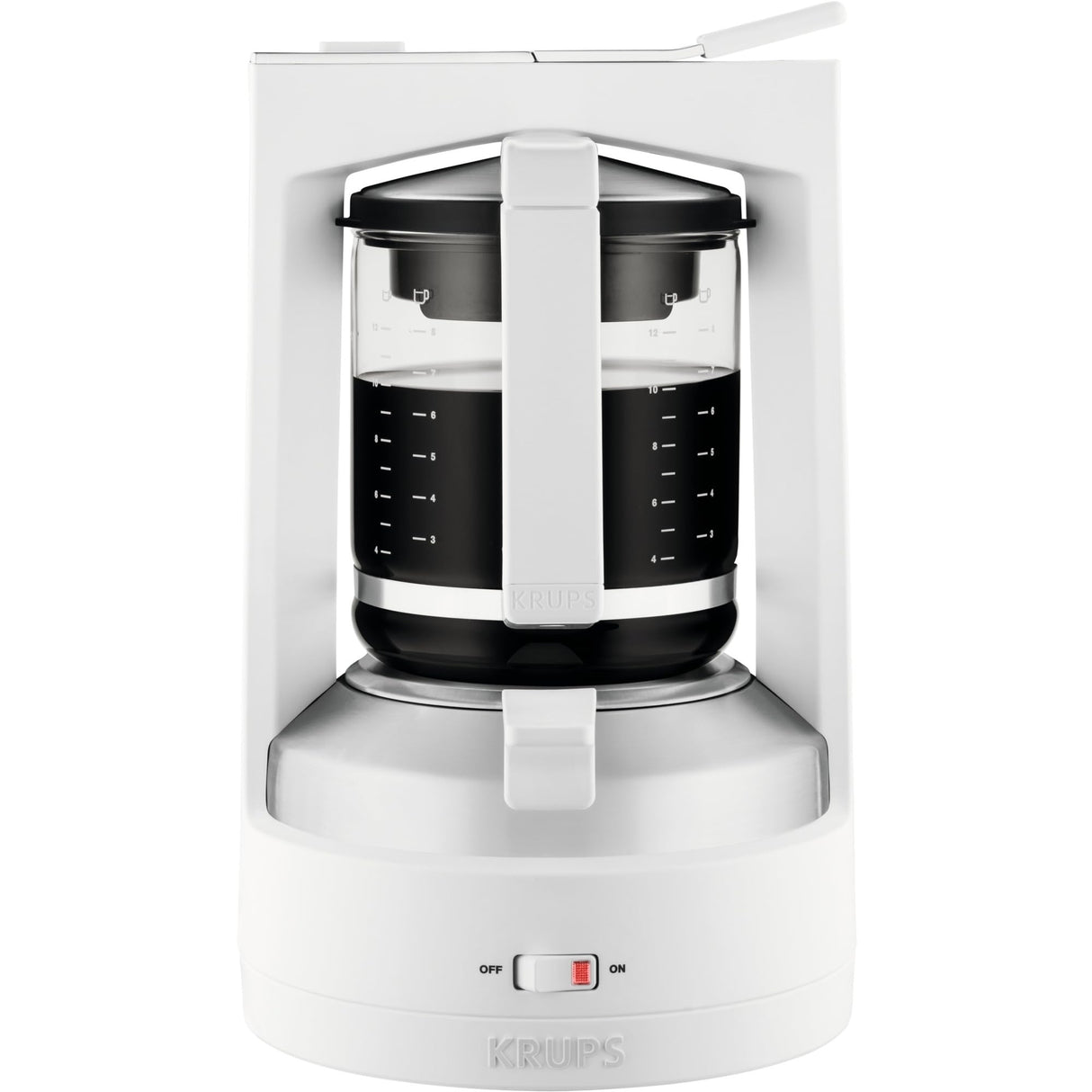 Krups KM468210 - Cafetera de goteo, 850 W, 1 L, acero inoxidable/vidrio, blanco