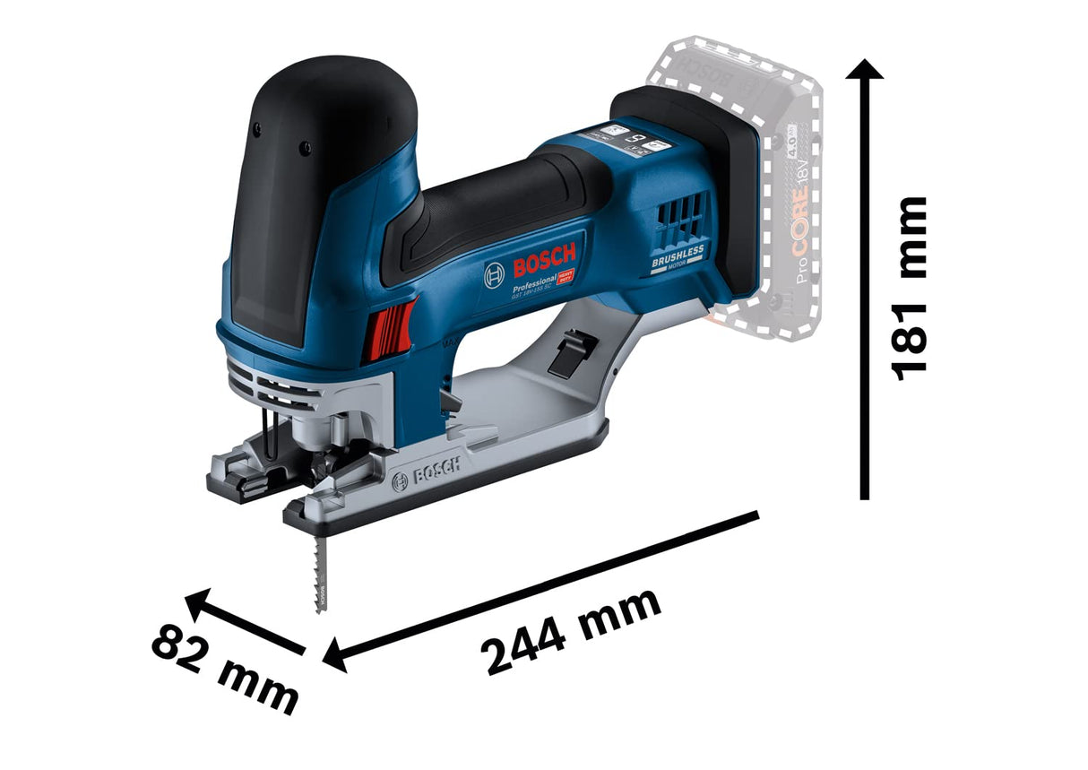 Bosch Professional 18V System GST 18V-155 SC - Sierra de calar a batería (3800 cpm, profundidad 135 mm, 2 batería ProCORE x 4.0Ah, en L-BOXX), Azul