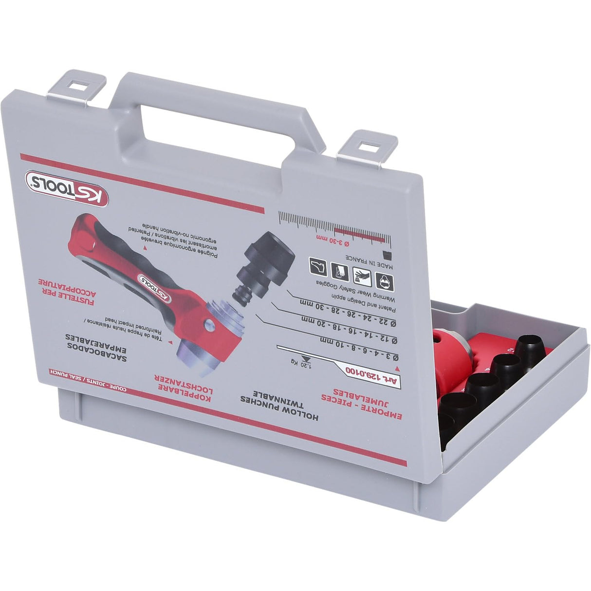 KS Tools 129.0100 Juego de sacabocados anulares 16 pzs