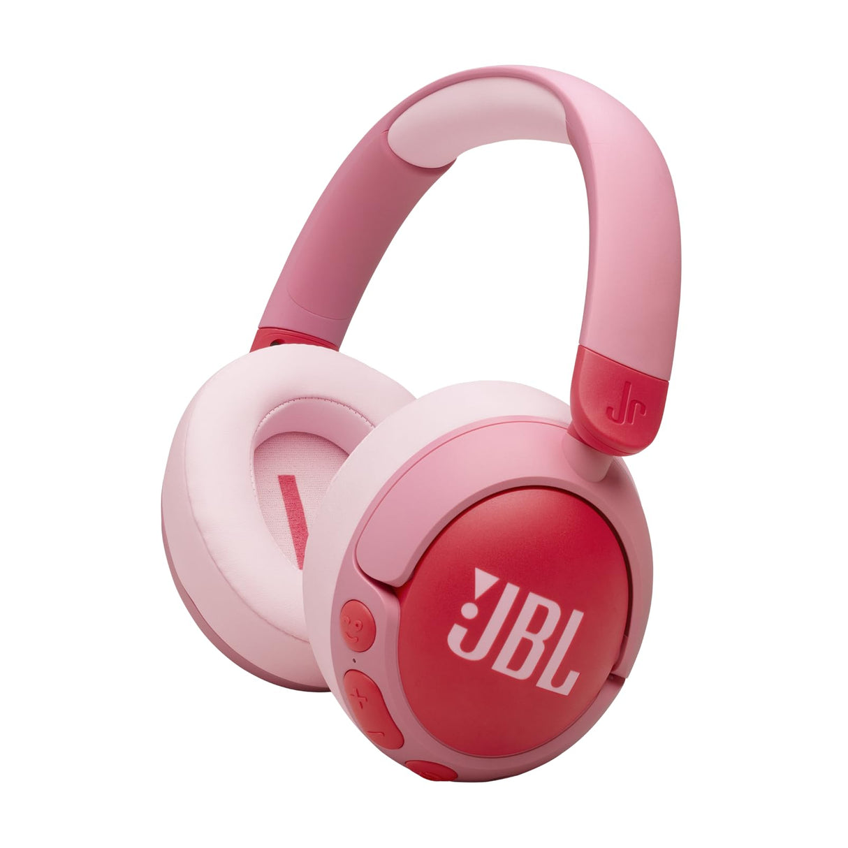 JBL Junior 470 NC, Auriculares supraaurales e inalámbricos para niños, Bluetooth, cancelación Activa de Ruido, volúmen hasta 85 dB, 50 hrs de batería, Set de Pegatinas, diseño Plegable, Rosa