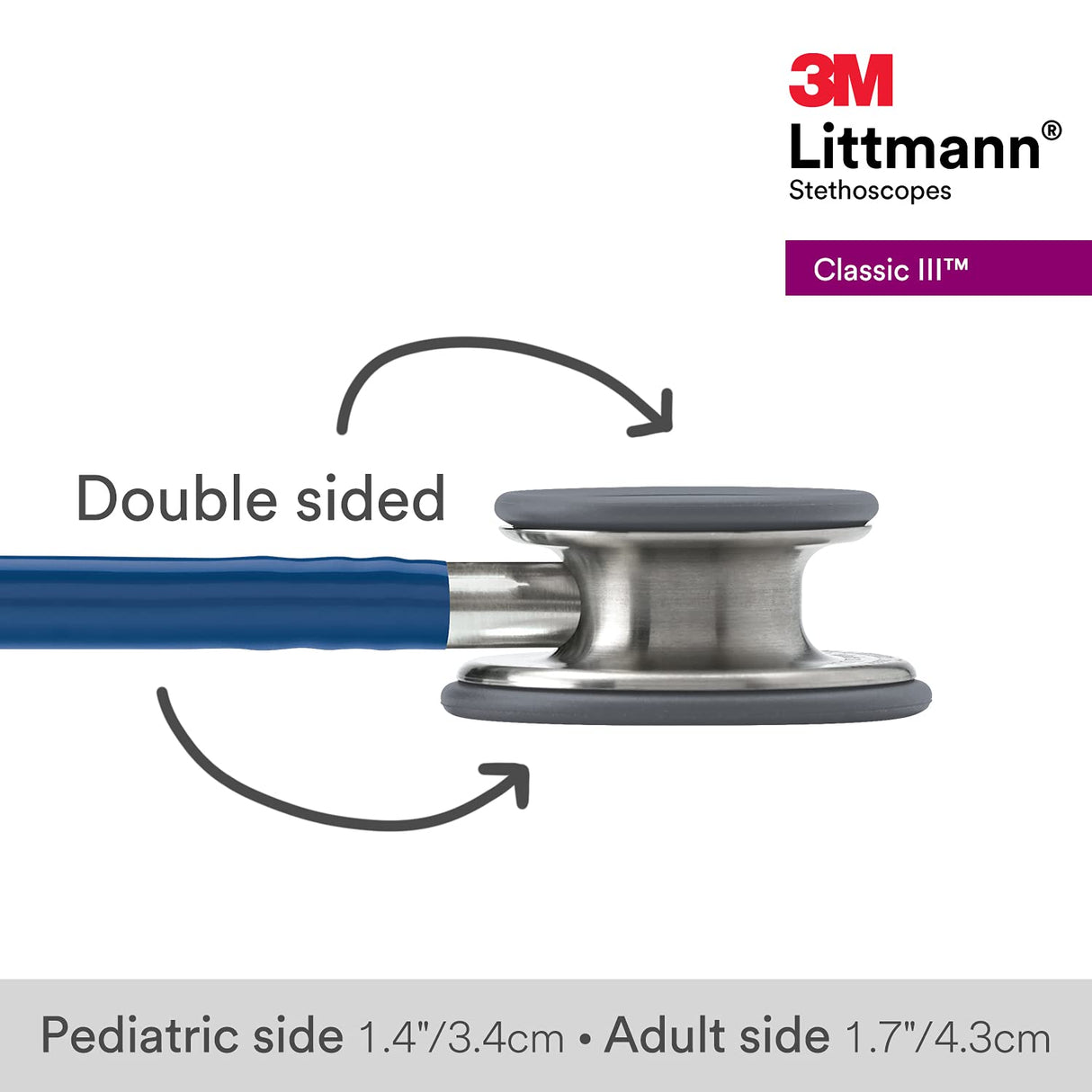 Littmann Classic III - Fonendoscopio, de acero inoxidable, 69 cm, color azul marino