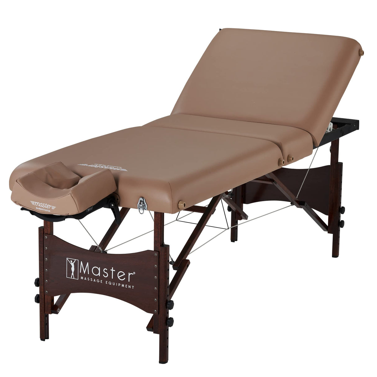 Master Massage Deauville Pro - Cuna de Masaje portátil (71 cm, Plegable, con Respaldo Ajustable sin Niveles), Color marrón Claro