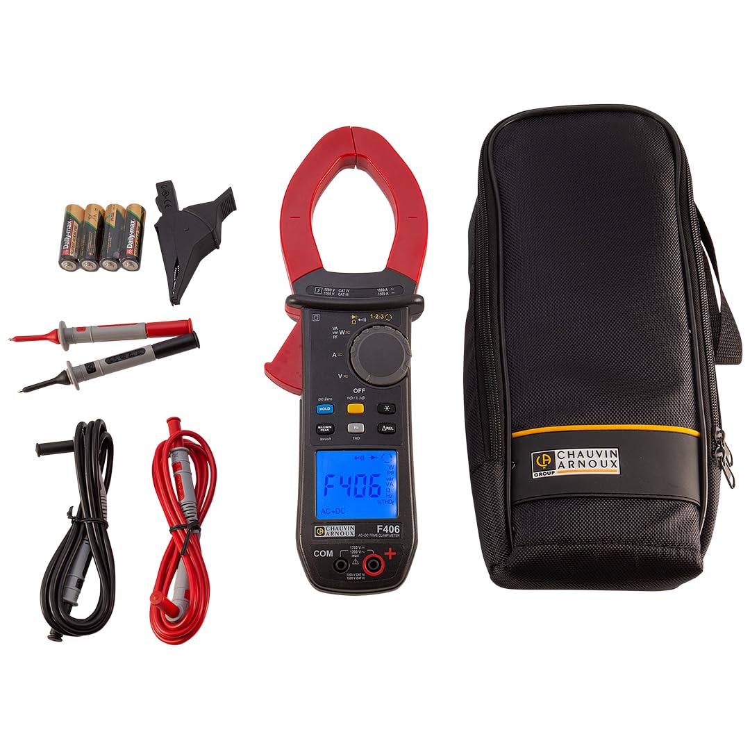 Chauvin Arnoux F406 - Alicates de corriente digital a prueba de salpicaduras (IP54) CAT III 1500 V, CAT IV 1000 V