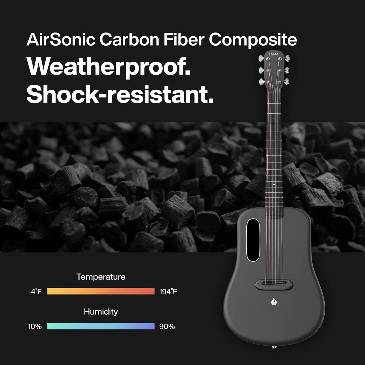 LAVA ME 3 Chitarra per principianti in fibra di carbonio (borsa ideale grigio siderale da 38 pollici)