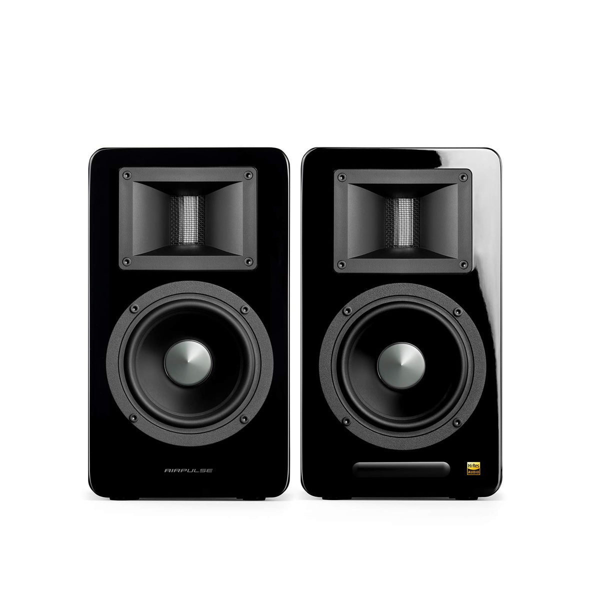 Airpulse Edifier A100 - Altavoz de estantería 2.0 (100 W) con Bluetooth V5.0 (aptX), Altavoz de Agudos con Cinta para Agudos precisos y claros, Posibilidades de conexión versátiles, Incluye Mando a