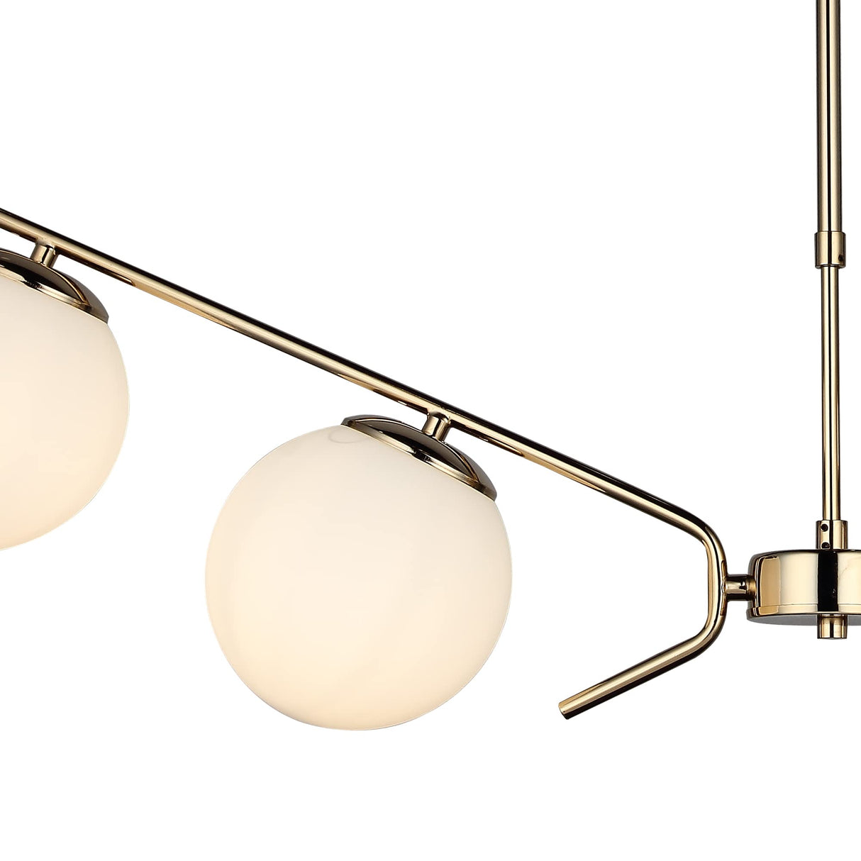 Homemania 1566-80-04-L Lámpara de Suspensión Cerco, Araña, Lámpara de Techo, Vidrio, Metal, Oro, 14 x 98 x 72 cm, 4 x E27, Max 40W