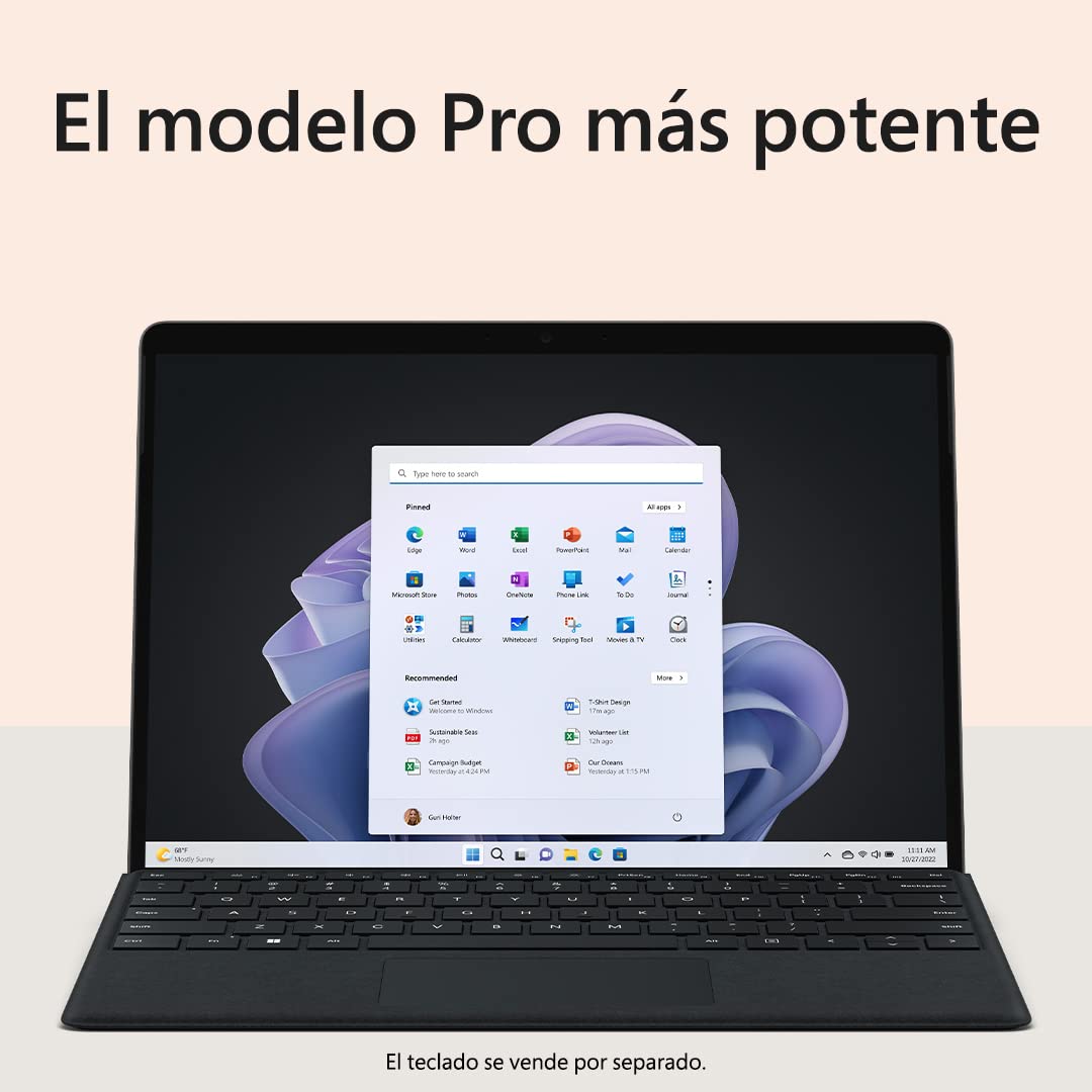 Microsoft Surface Pro 9 - (Intel Core EVO i7-1255U, 16GB RAM, 512GB SSD con Iris Xe graphics y Windows 11), Negro